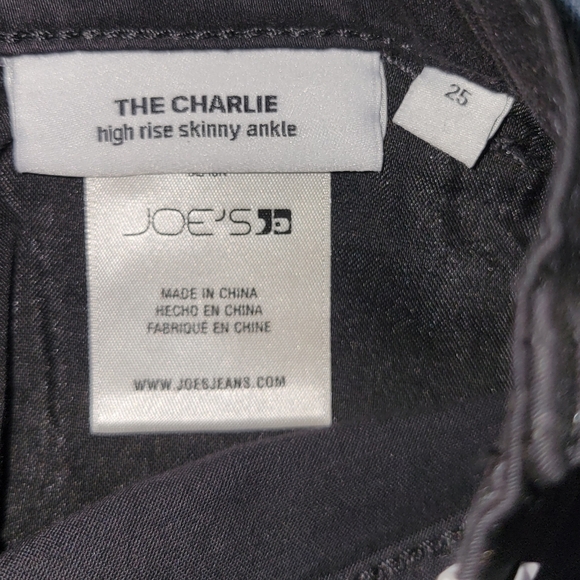 Joe's The Charlie High Rise Skinny Ankle/ Coated/ Black - Picture 13 of 14